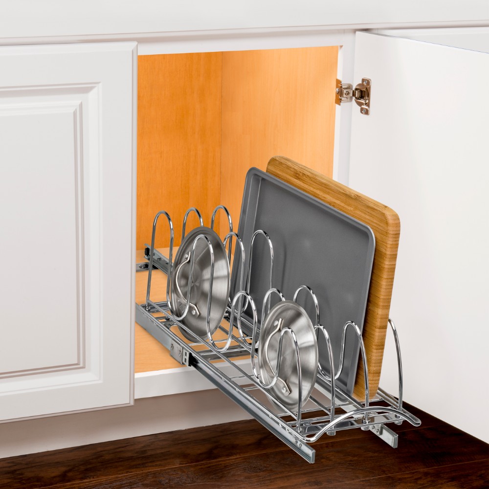 Details about   Hardware Resources Pull Out Cookware Lid Organizer for 15" to 18" Base Cabinet 