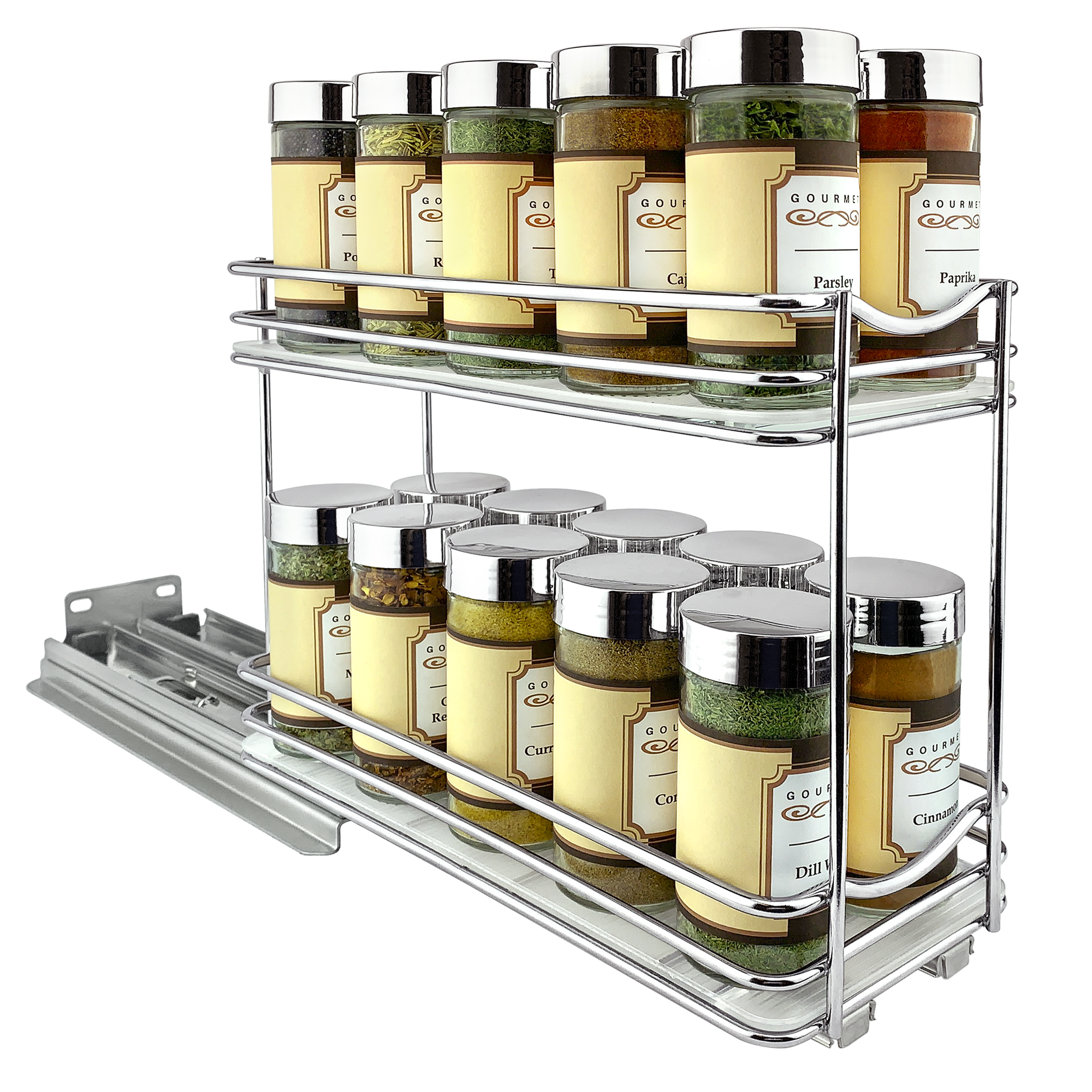 2 Packs Pull Out Spice Rack Organizer for Cabinet, Durable Slide Out Spice  Racks Organizer, Easy to Install Spice Cabinet Organizers