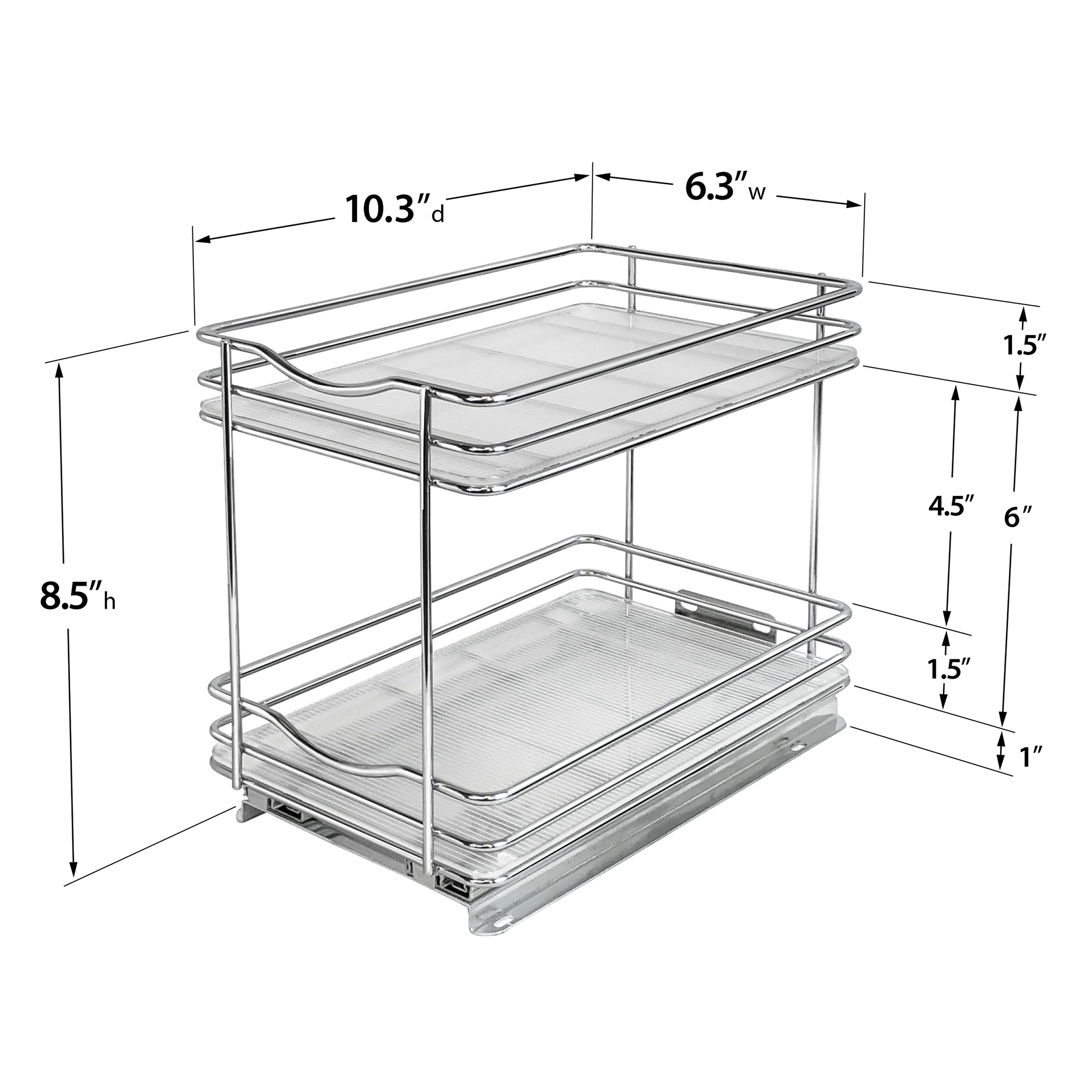 Spice Organizer Two Tier, 6 Inch Deep Wire Shelving
