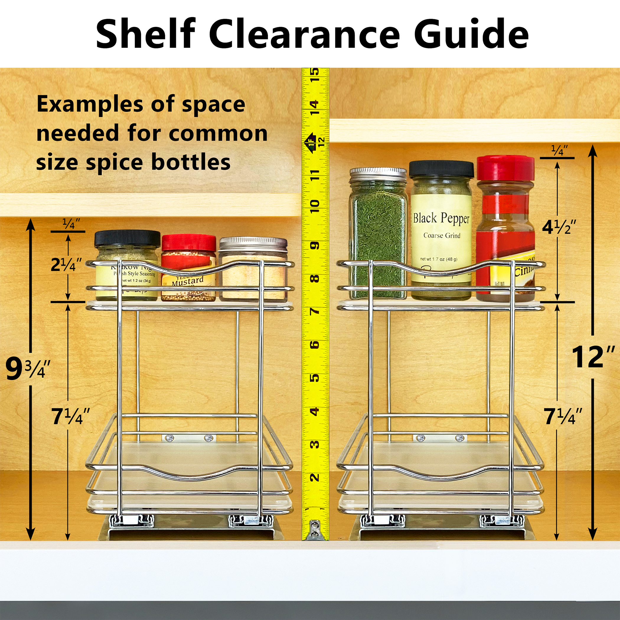 430422 Professional Roll Out Spice Organizer Two Tier - Lynk Inc