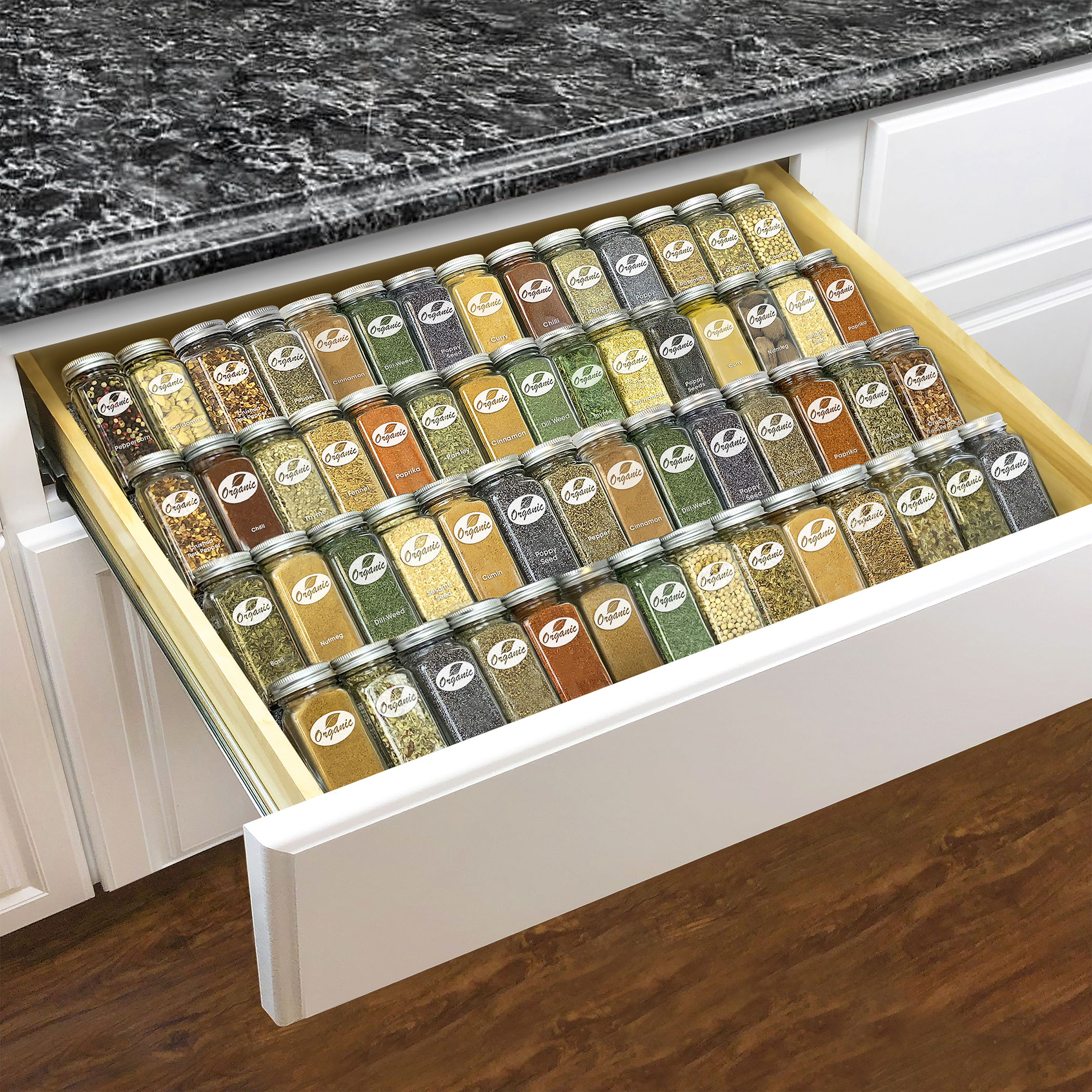 4304142PK Expandable Spice Rack Tray Insert Drawer Organizer - Lynk Inc