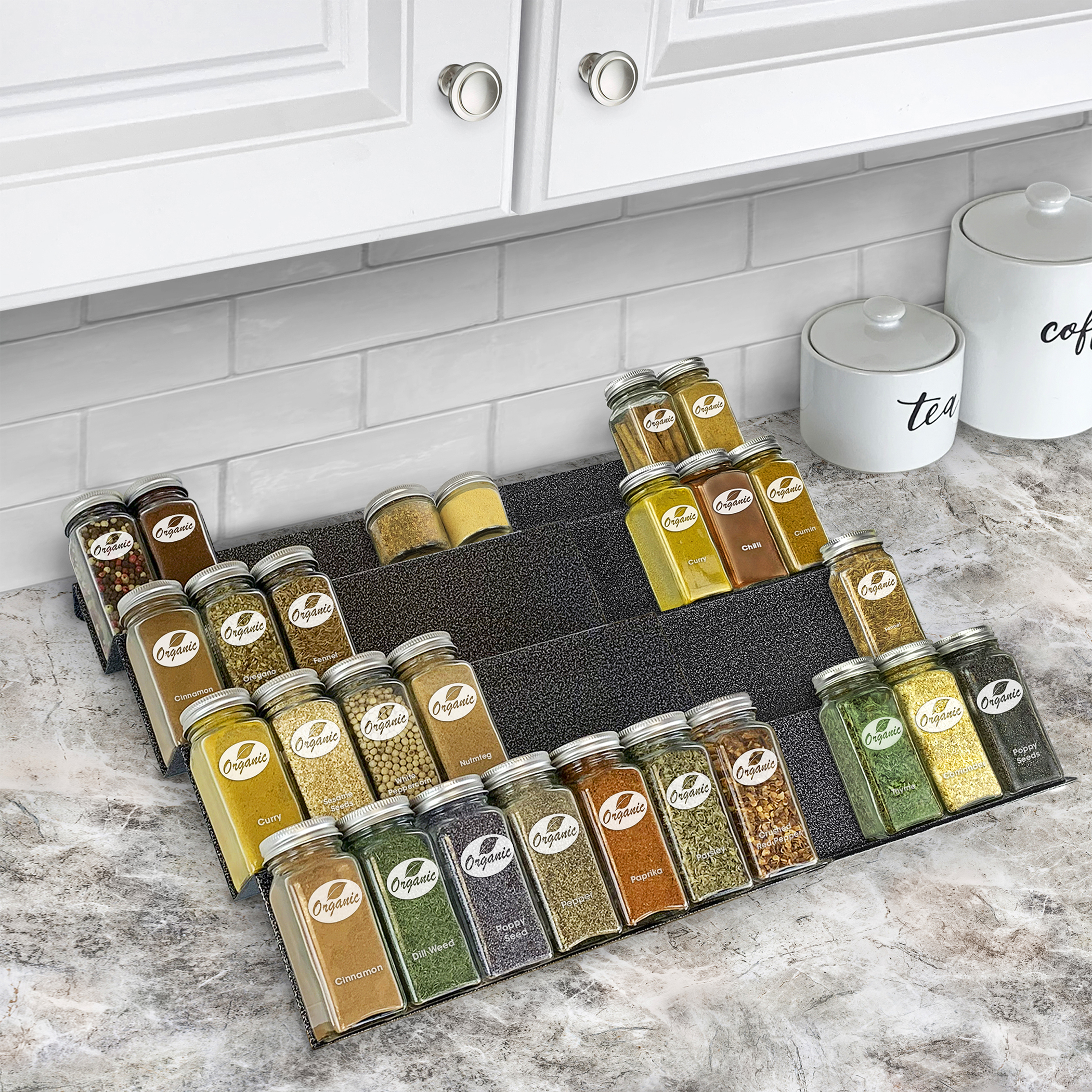 4304142PK Expandable Spice Rack Tray Insert Drawer Organizer - Lynk Inc