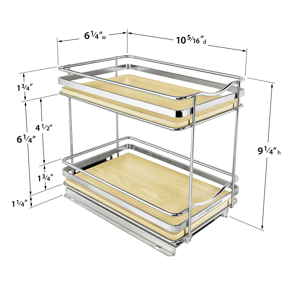 432622 Lynk Professional Elite Slide Out Spice Organizer Two Tier ...