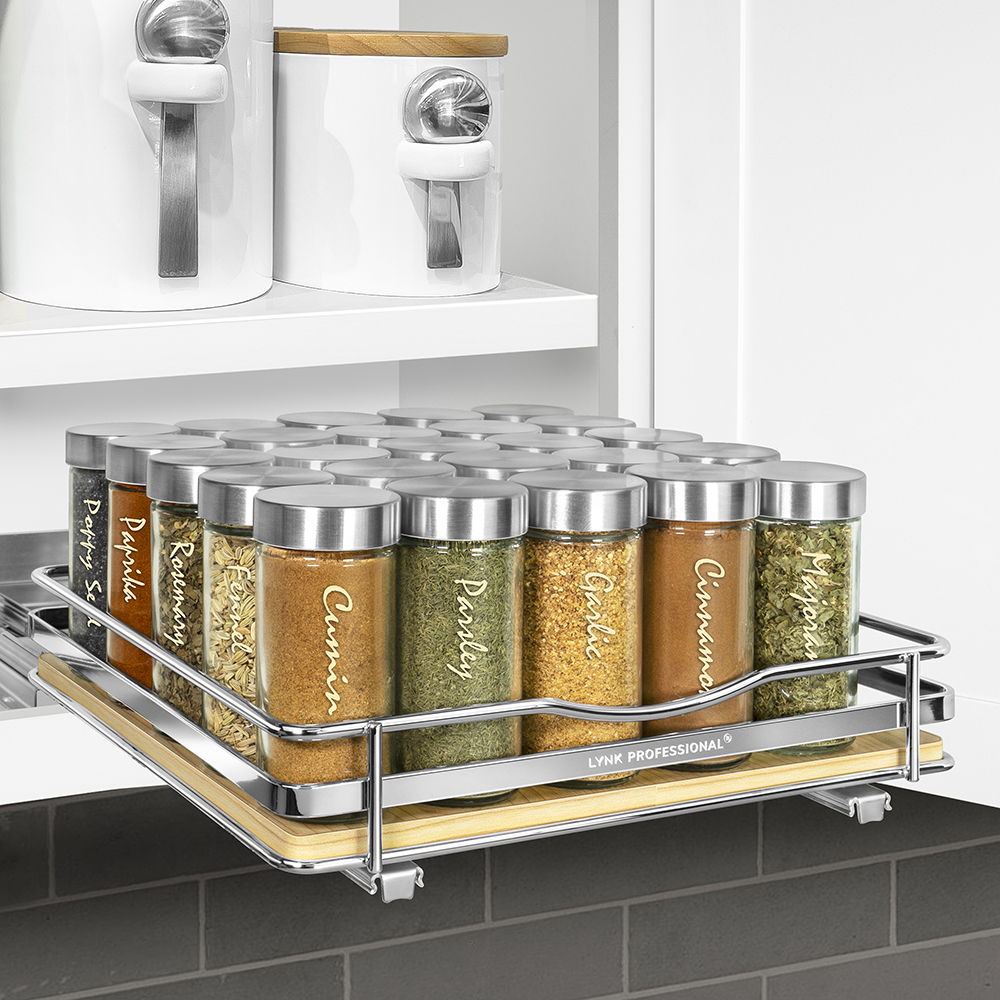 LYNK PROFESSIONAL Slide Out Spice Rack Pull Out Cabinet Organizer